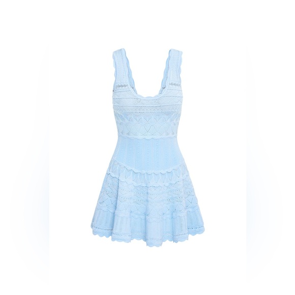 LoveShackFancy Ronelle Pointelle Scallop Mini Dress In 
MORNING TIDE, brand new. - Picture 6 of 16